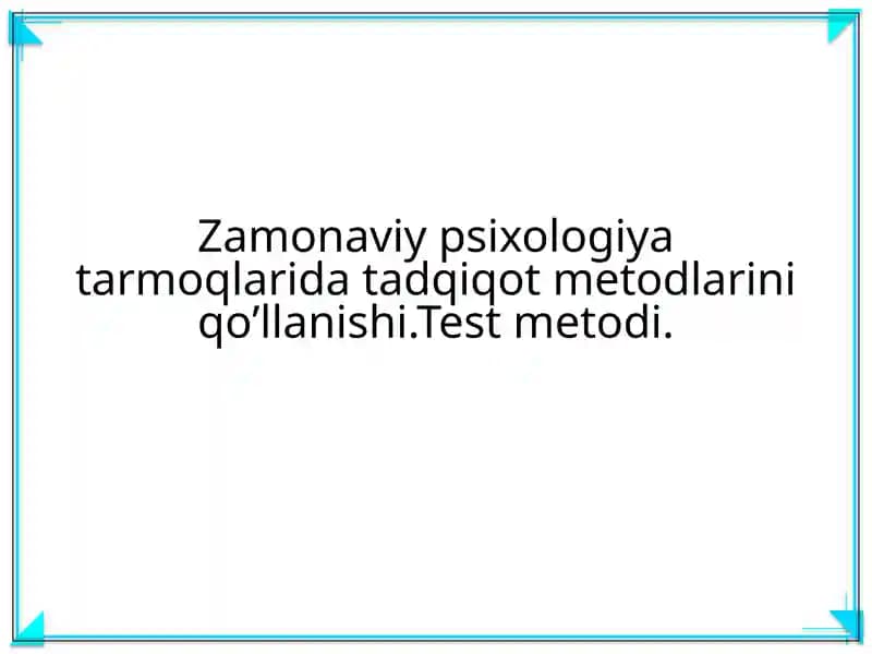 Test metodi