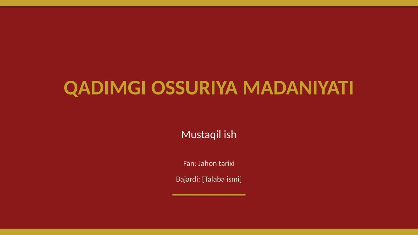 Qadimgi Ossuriya madaniyati