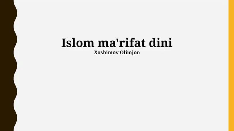 Islom ma'rifat dini
