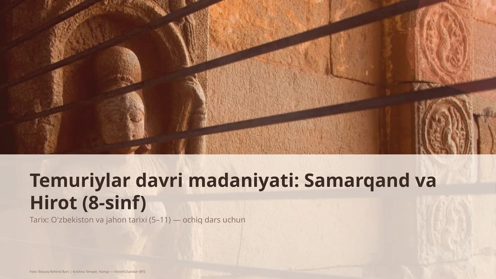 Temuriylar davri madaniyati: Samarqand va Hirot (8-sinf)
