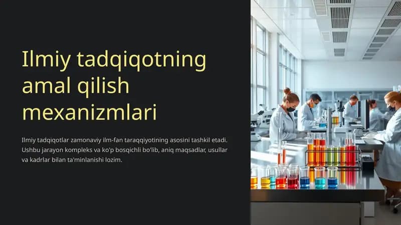 Ilmiy tadqiqotning amal qilish mexanizmlari