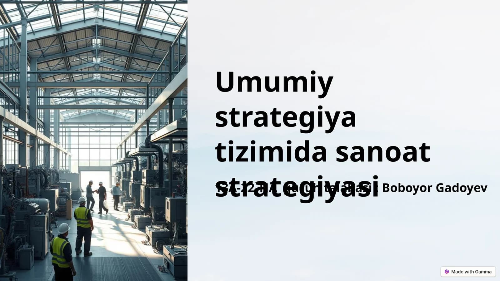 Umumiy strategiya tizimida sanoat strategiyasi