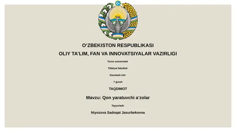 Qon yaratuvchi a’zolar