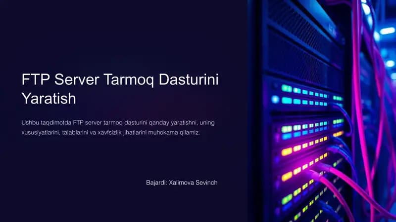 FTP Server Tarmoq Dasturini Yaratish