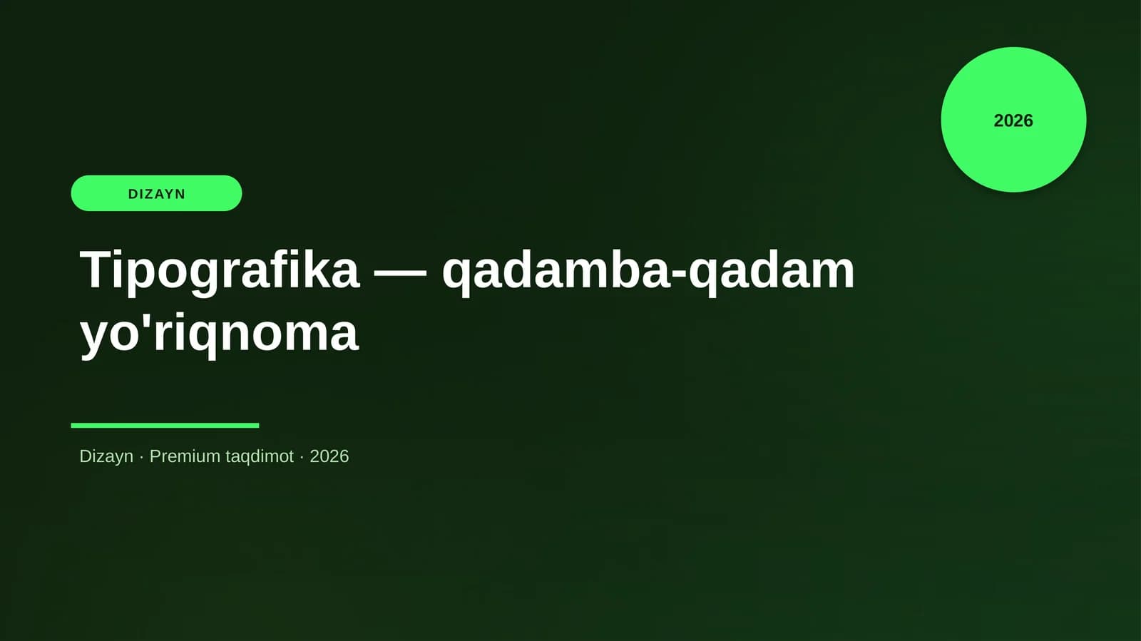 Tipografika — qadamba-qadam yo'riqnoma