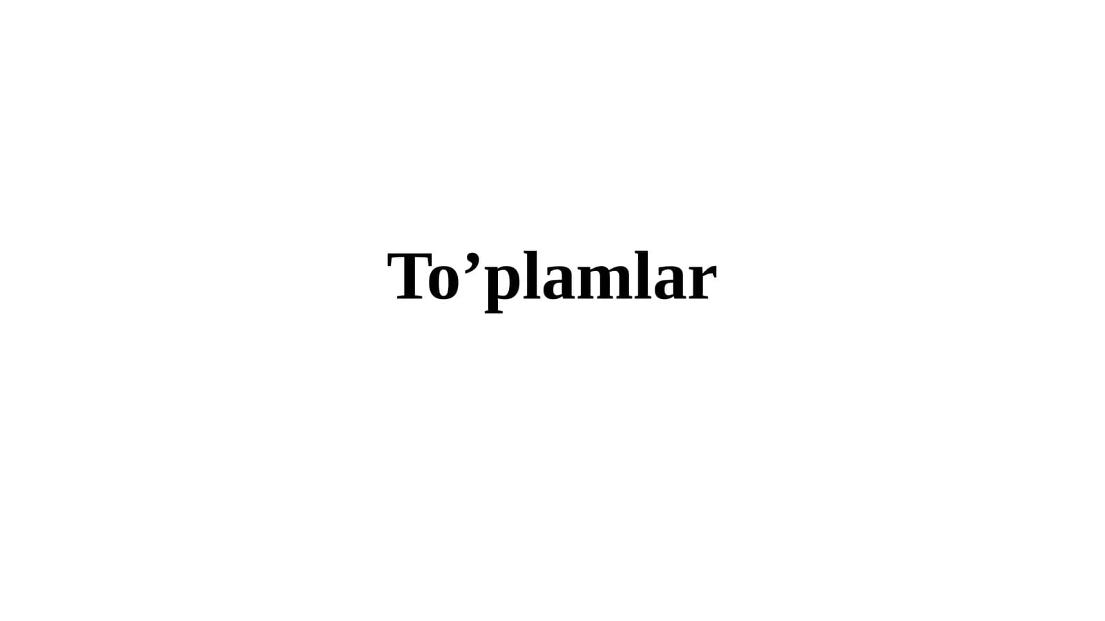 To’plamlar
