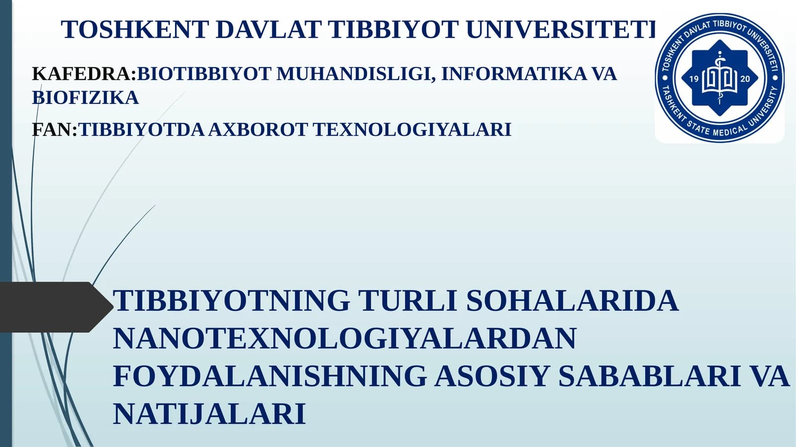 tibbiyotda nanotexnologiyalar