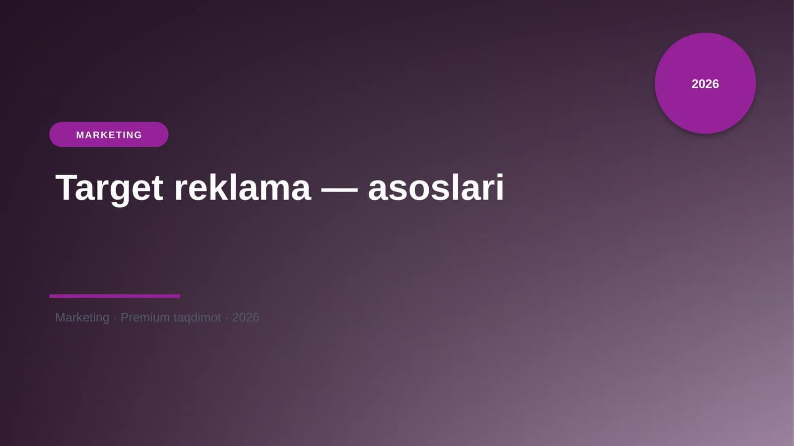 Target reklama — asoslari