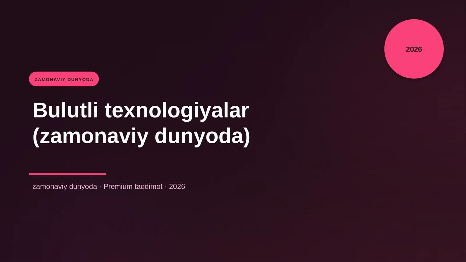 Bulutli texnologiyalar (zamonaviy dunyoda)