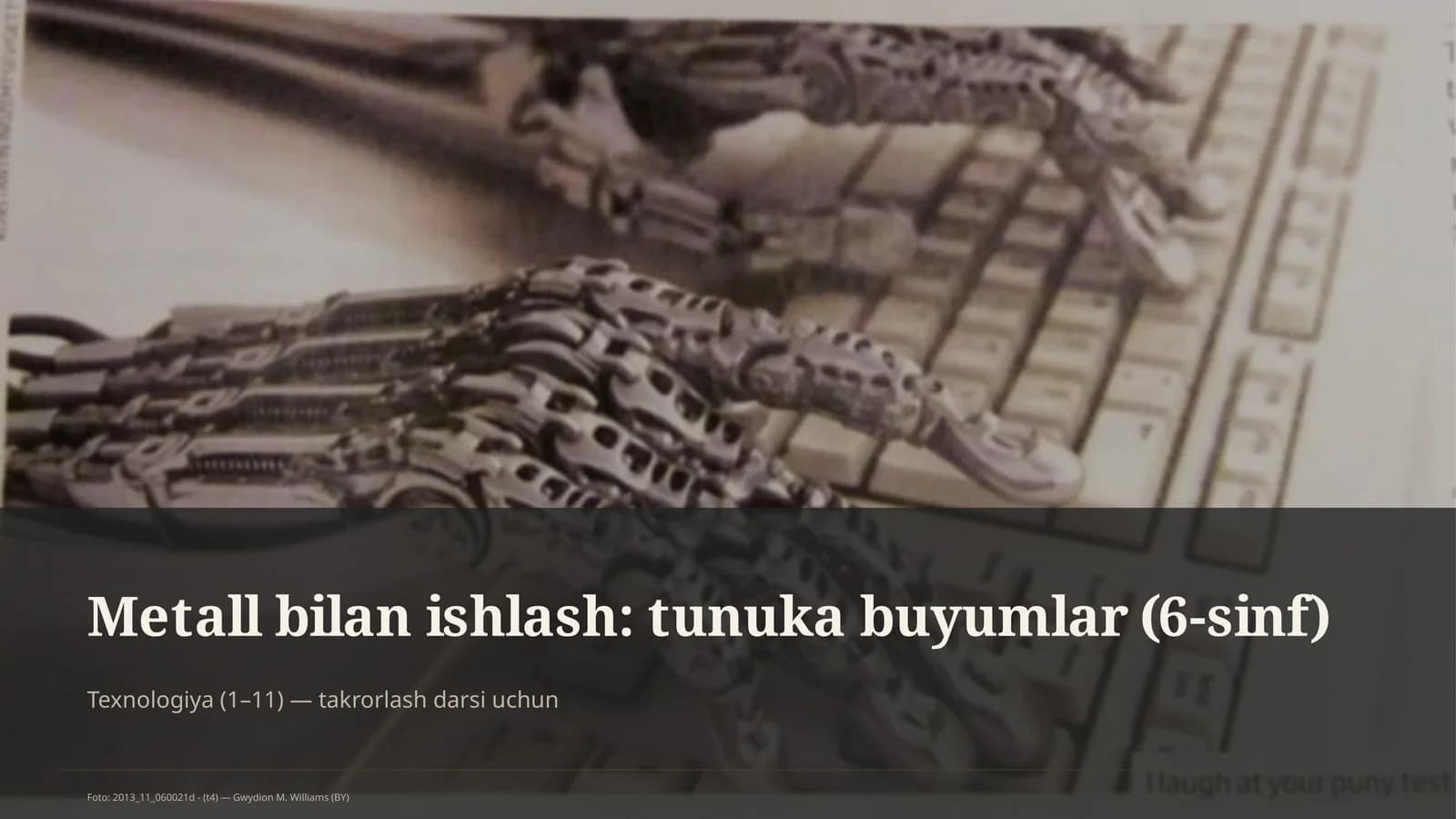 Metall bilan ishlash: tunuka buyumlar (6-sinf)