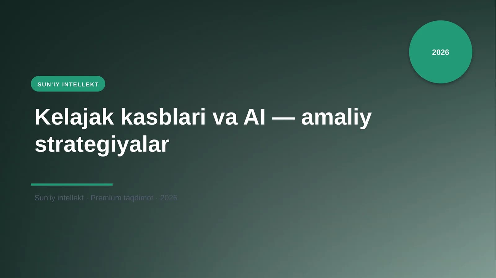 Kelajak kasblari va AI — amaliy strategiyalar