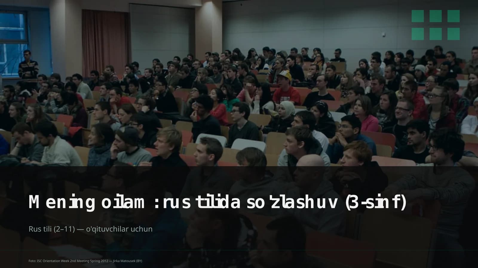 Mening oilam: rus tilida so'zlashuv (3-sinf)