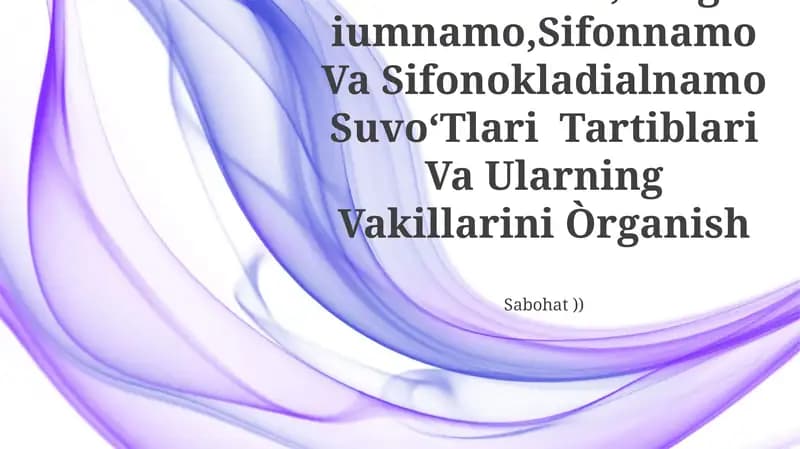 Uloltriksnamo,Edogoniumnamo,Sifonnamo Va Sifonokladialnamo SuvoʻTlari Tartiblari Va Ularning Vakillarini Òrganish