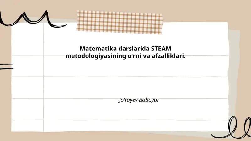 Matematika darslarida STEAM metodologiyasi