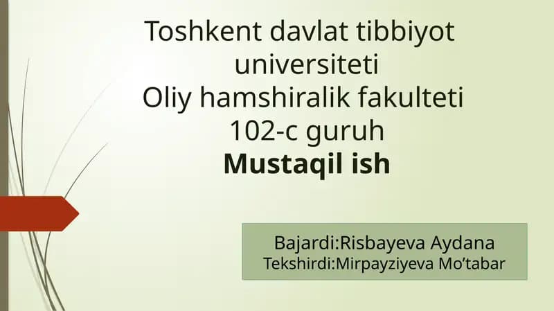 Hamshiralik parvarish modellarning xorijiy usullari
