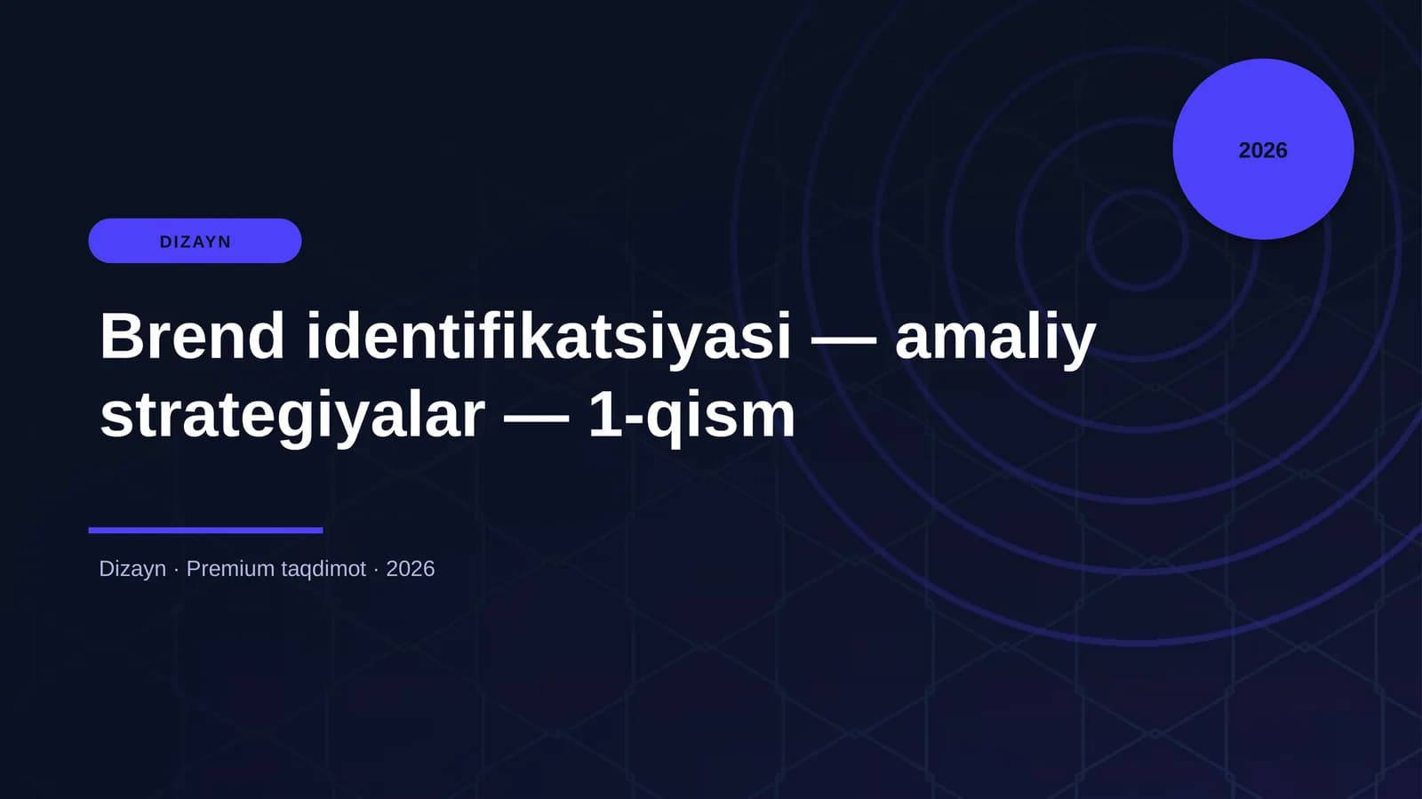 Brend identifikatsiyasi — amaliy strategiyalar — 1-qism