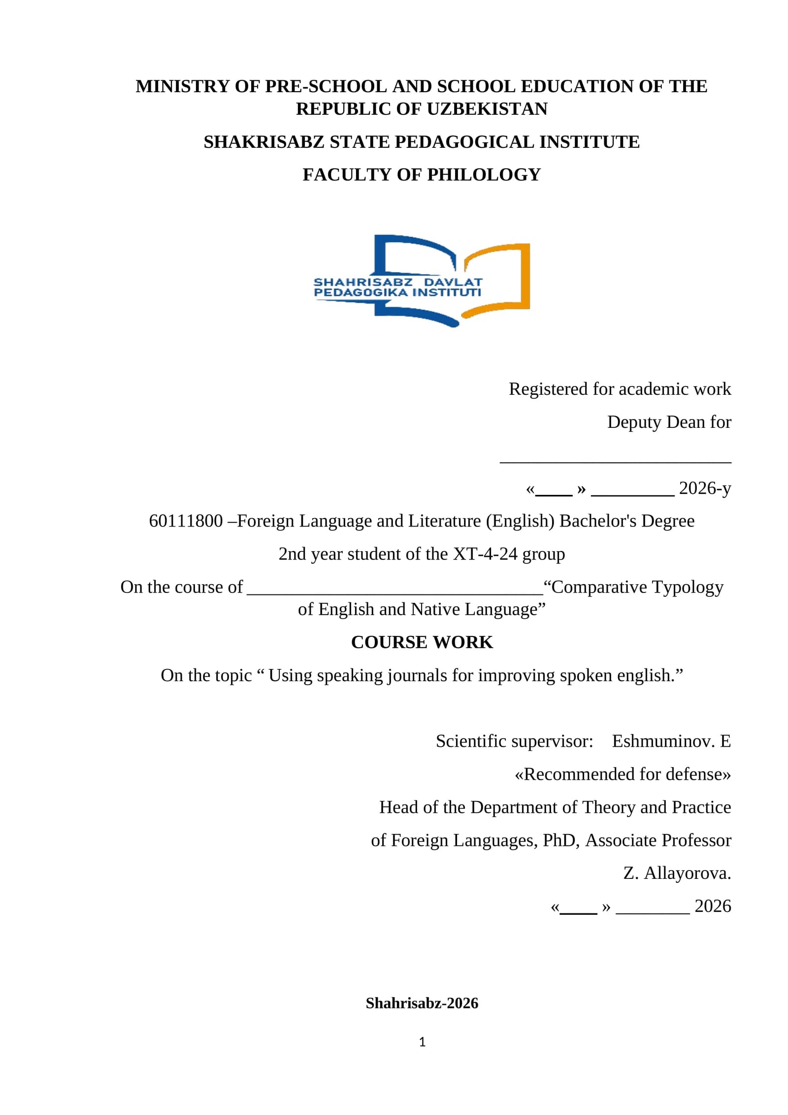 Using speaking journals for improving spoken english