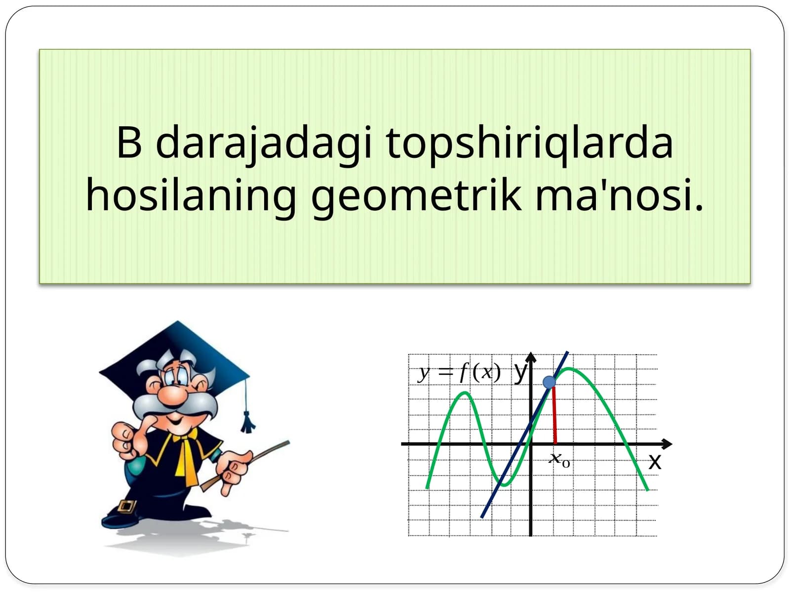 Geometriya - Hosilaning geometrik ma'nosi