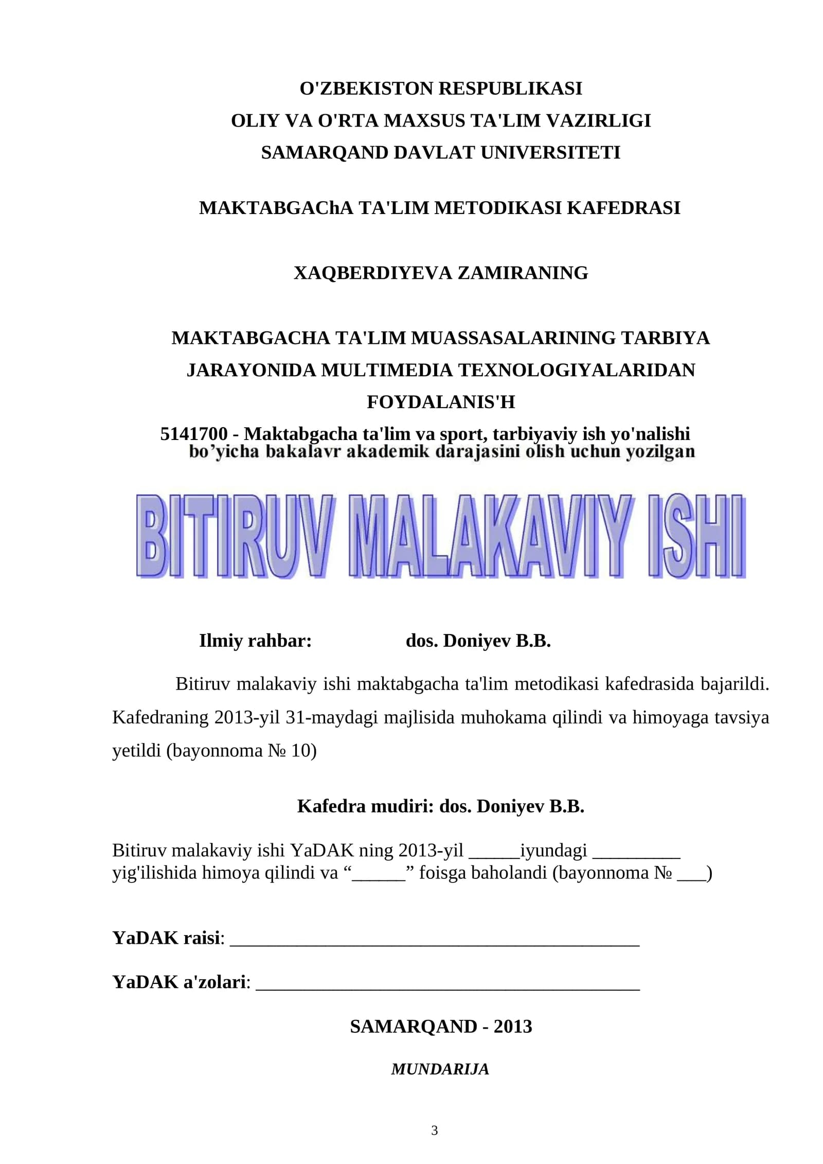 MAKTABGAChA TA'LIM MUASSASALARIDA AXBOROT TEXNOLOGIYaLARIDAN FOYDALANISHNING ShART- ShAROTLARI