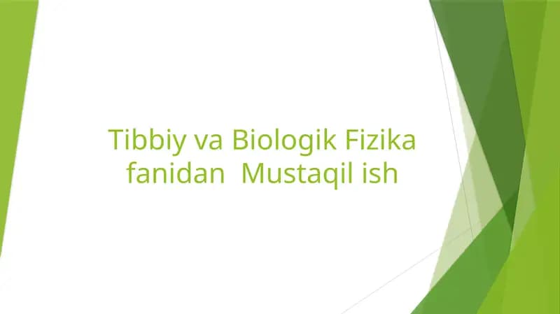 1-BIOLOGIK TO’QIMALAR VA QATTIQ JISMLARNING ZICHLIGINI ANIQLASH slayd