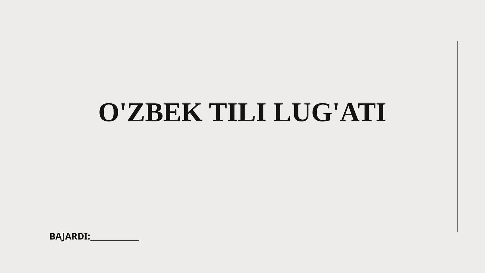 O'ZBEK TILI LUG'ATI