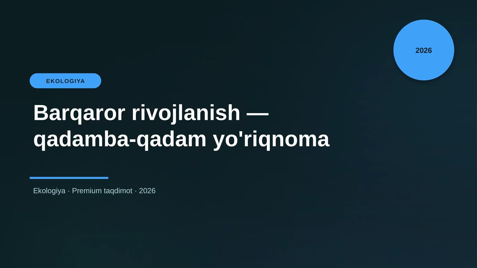 Barqaror rivojlanish — qadamba-qadam yo'riqnoma