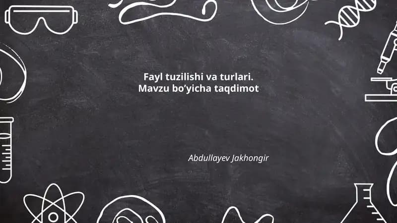 Fayl tuzilishi va turlari