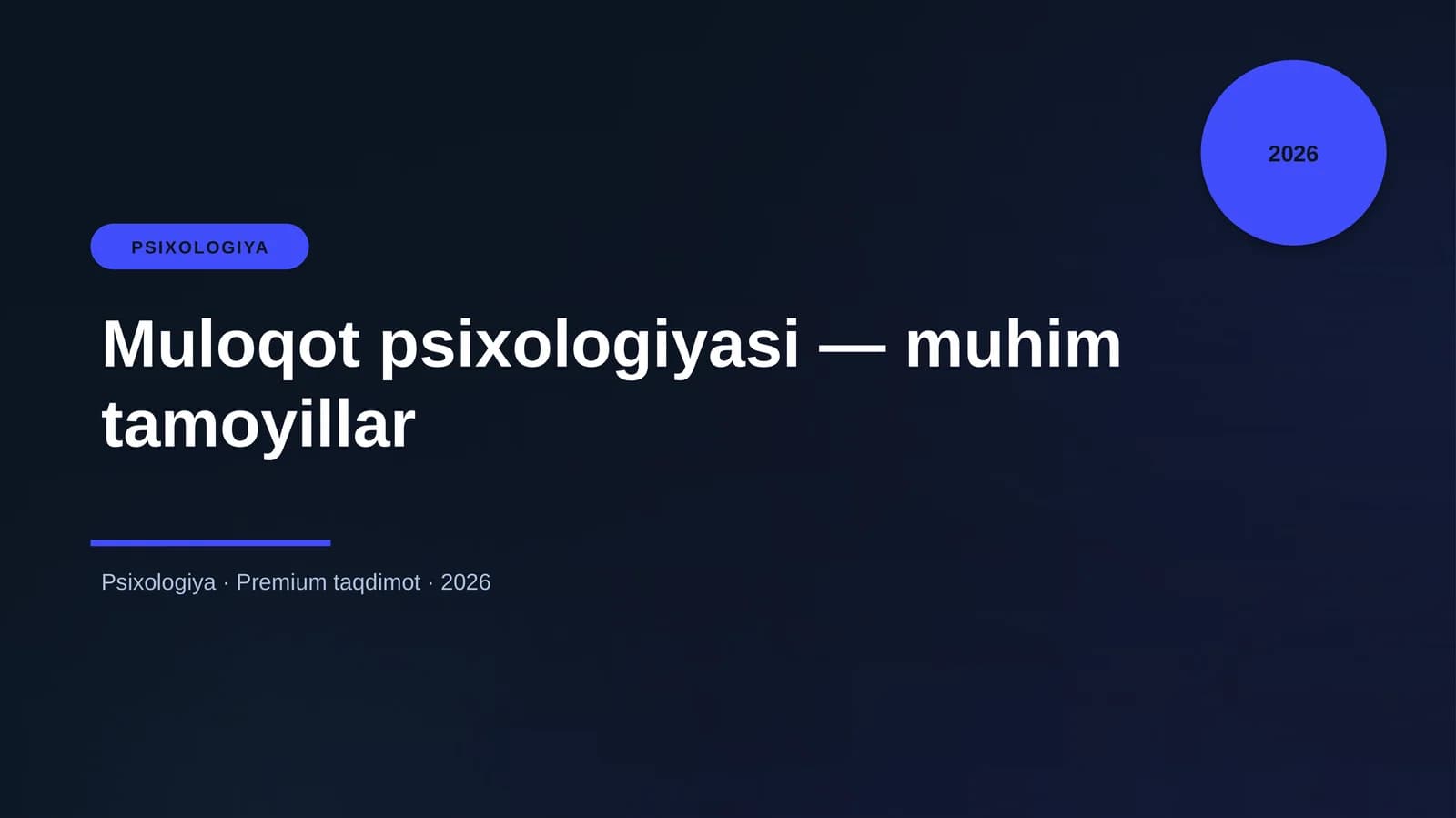 Muloqot psixologiyasi — muhim tamoyillar