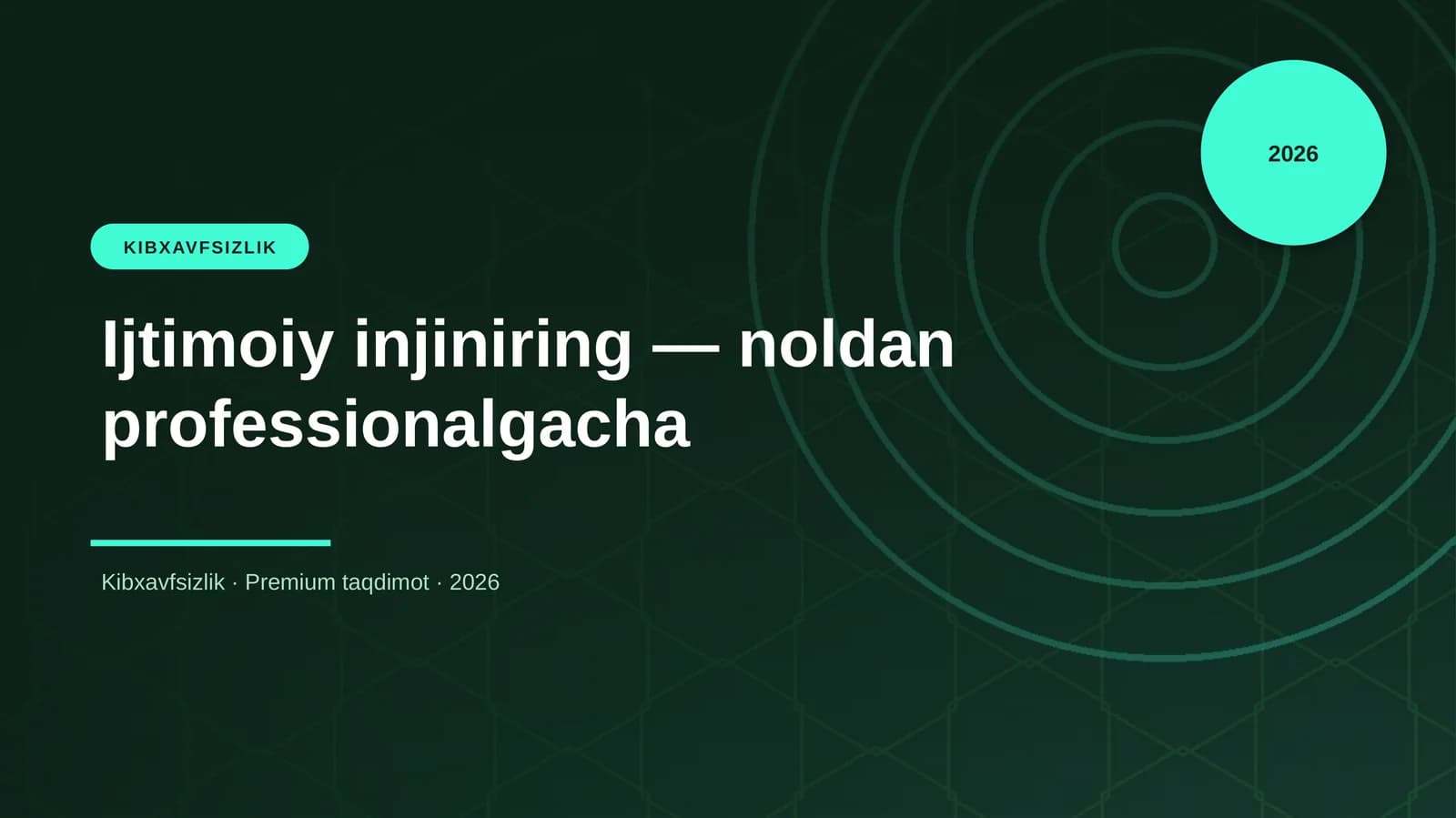 Ijtimoiy injiniring — noldan professionalgacha