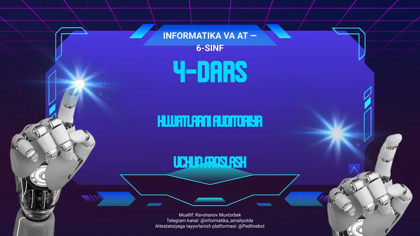 HUJJATLARNI AUDITORIYA UCHUN MOSLASH