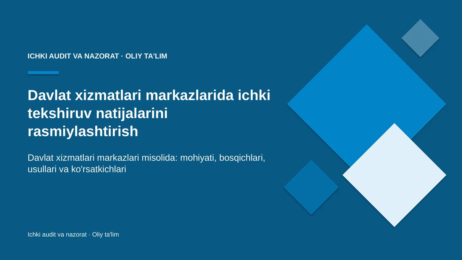 Davlat xizmatlari markazlarida ichki tekshiruv natijalarini rasmiylashtirish