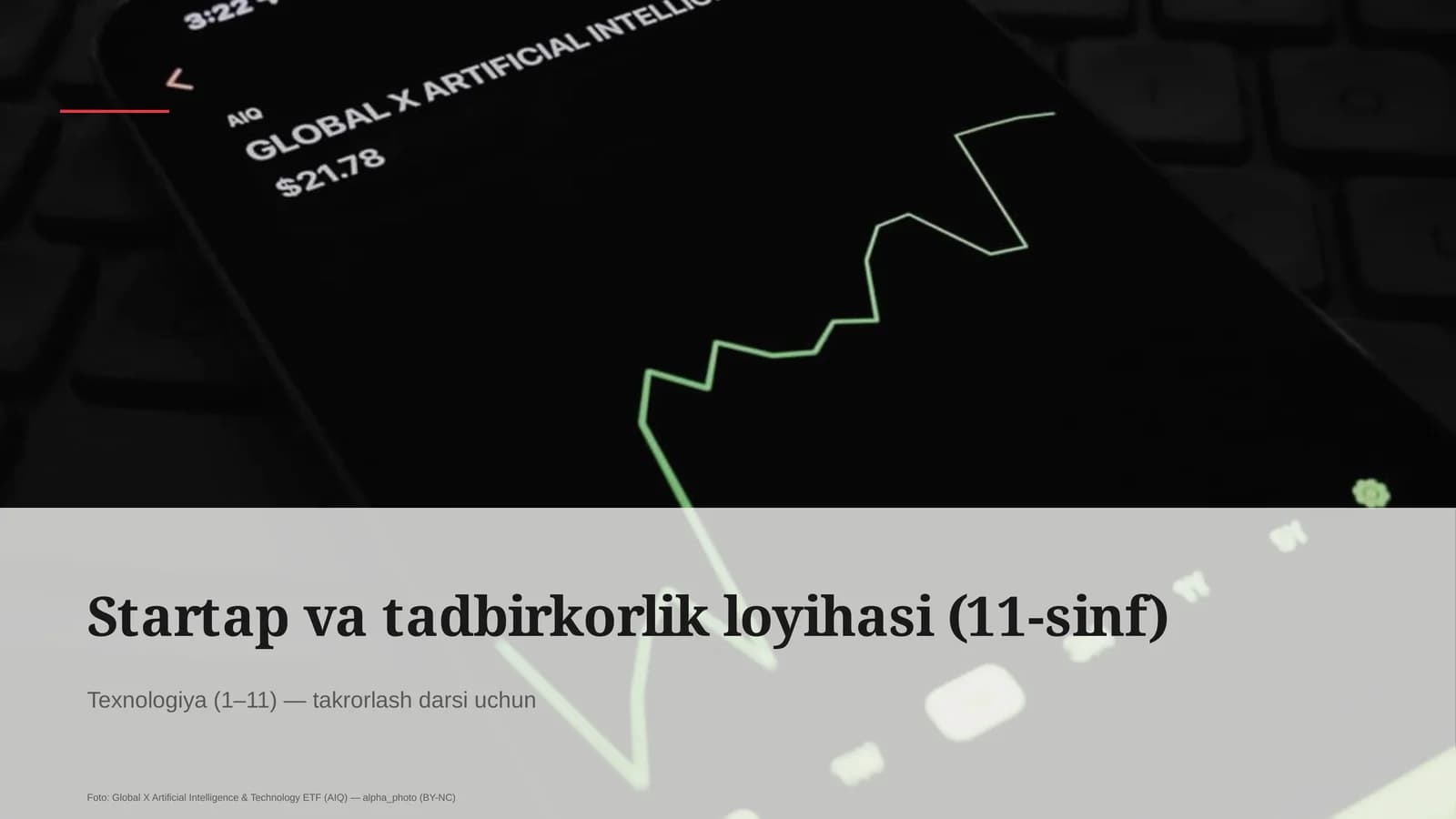 Startap va tadbirkorlik loyihasi (11-sinf)