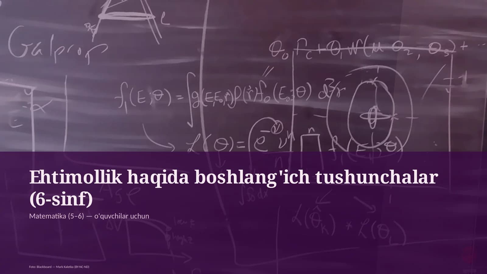 Ehtimollik haqida boshlang'ich tushunchalar (6-sinf)