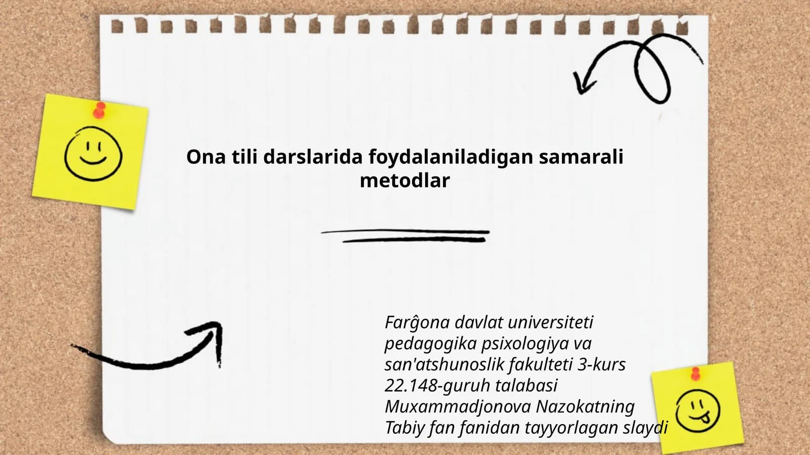 Ona tili darslarida foydalaniladigan samarali metodlar