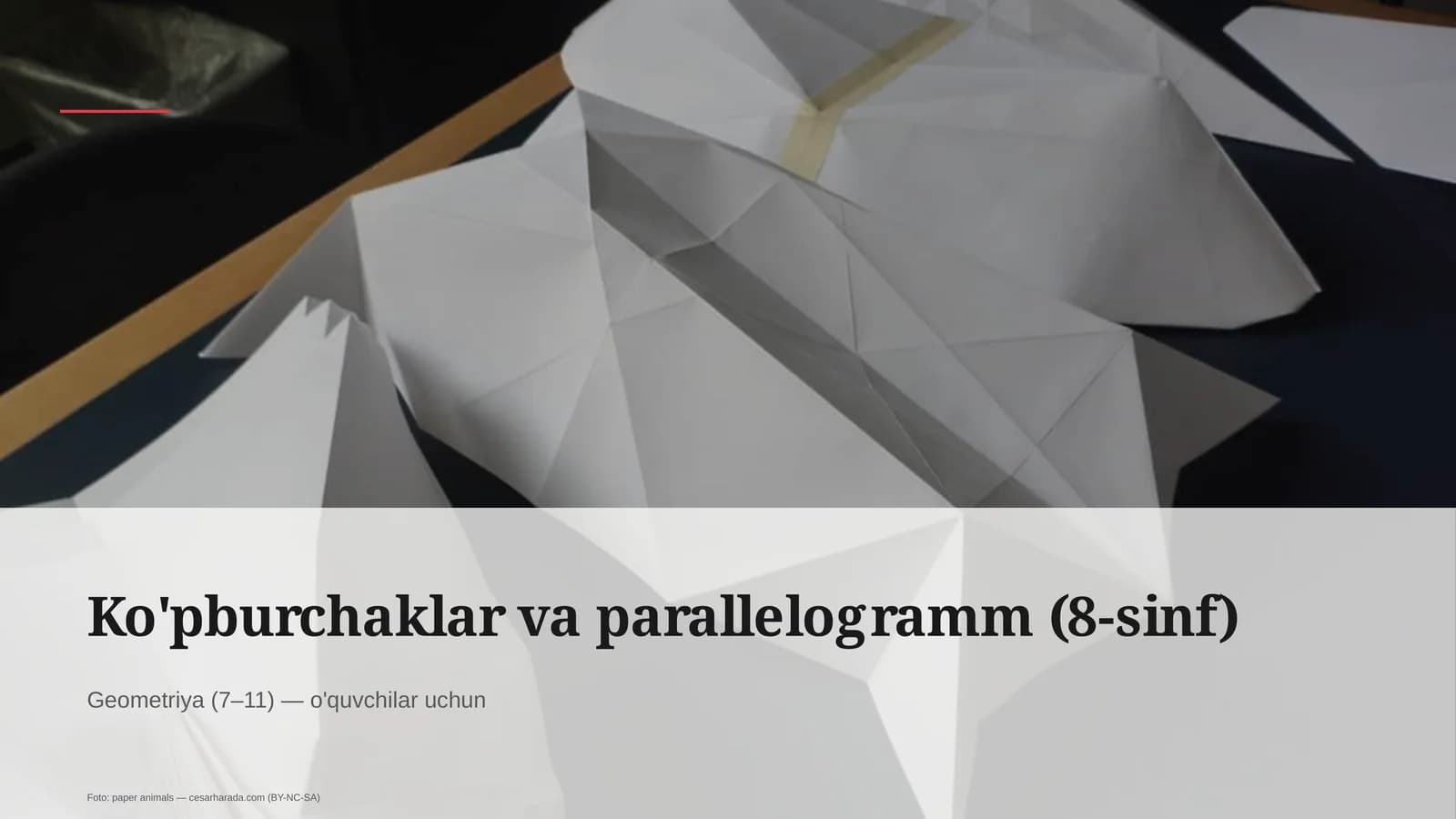 Ko'pburchaklar va parallelogramm (8-sinf)