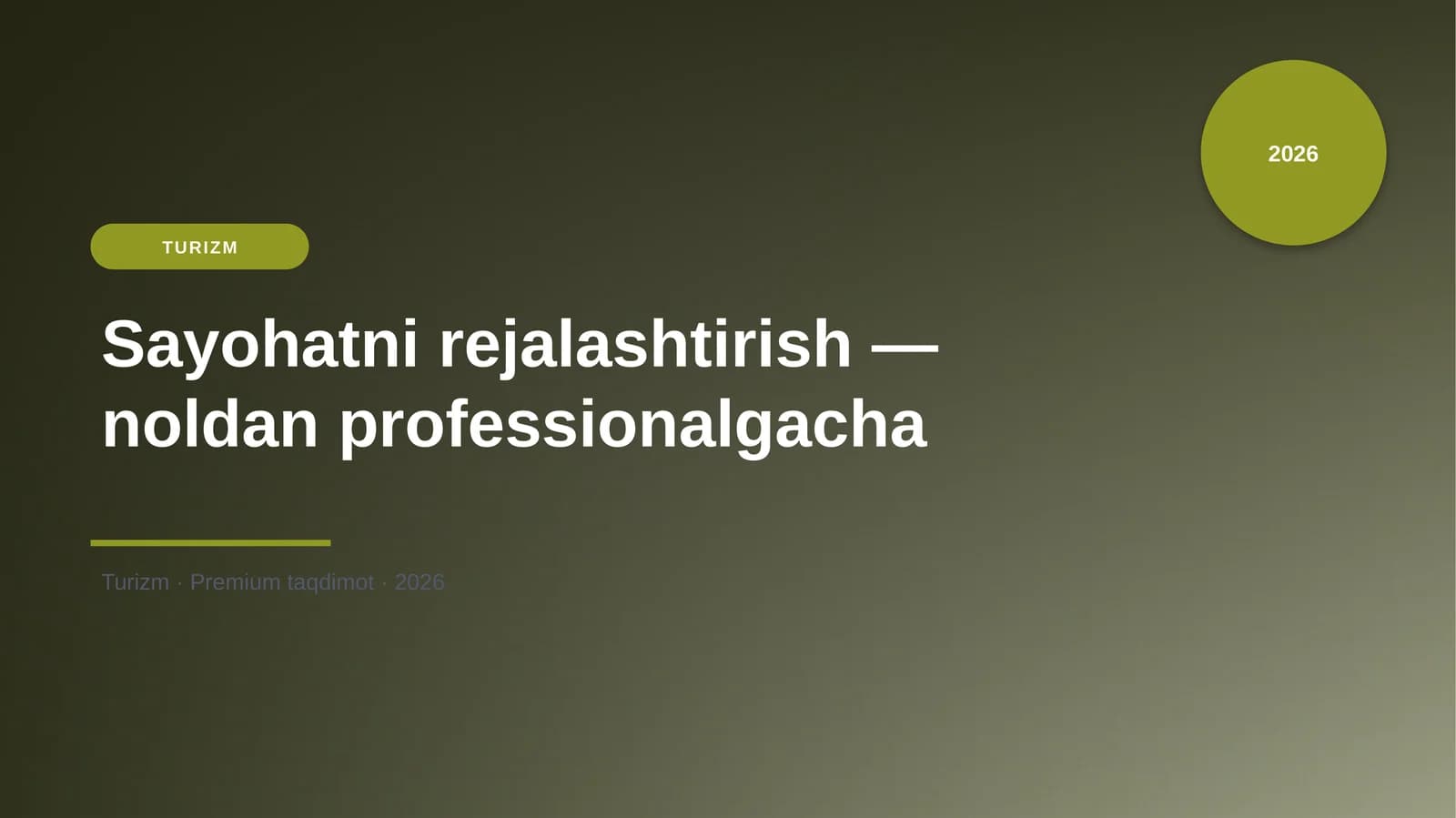 Sayohatni rejalashtirish — noldan professionalgacha
