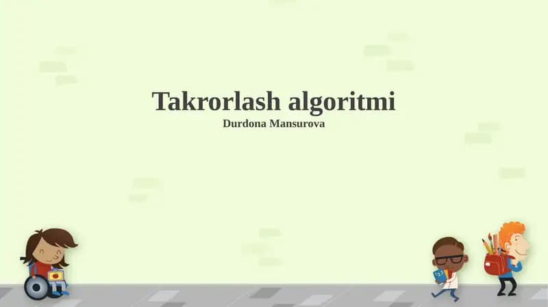 Takrorlash algoritmi