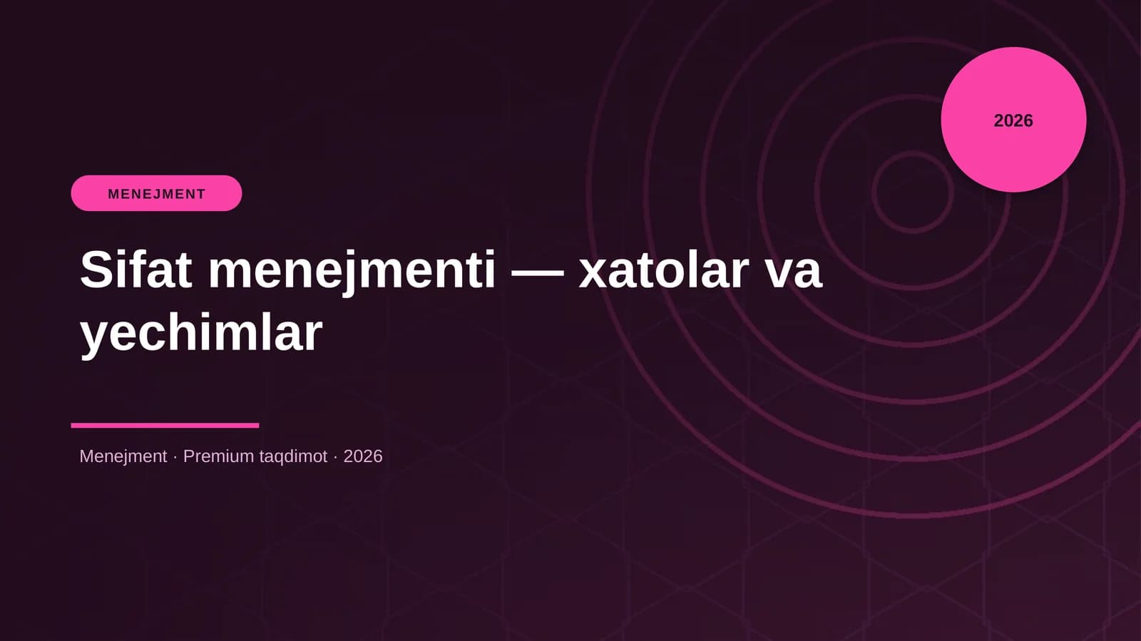 Sifat menejmenti — xatolar va yechimlar