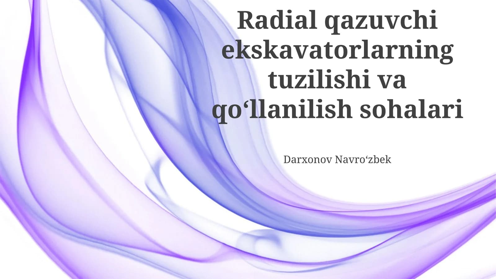 Radial qazuvchi ekskavatorlarning tuzilishi va qoʻllanilish sohalari