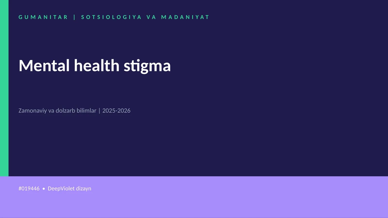 Mental health stigma