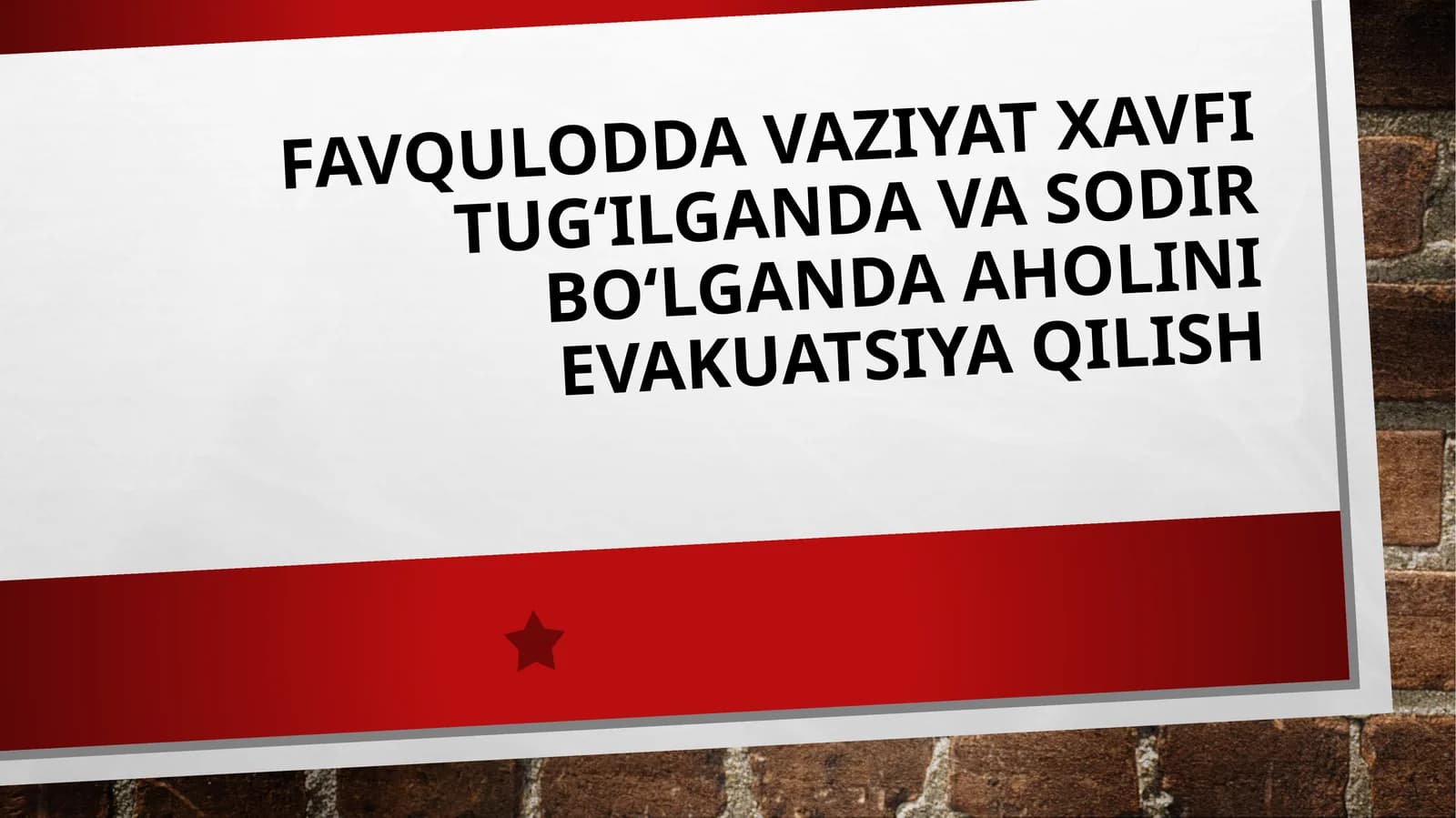 Evakuatsiya Mexanizmlari
