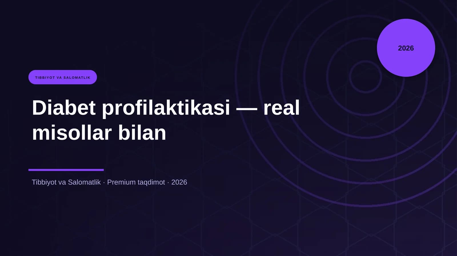 Diabet profilaktikasi — real misollar bilan