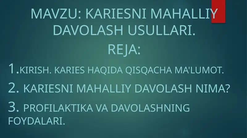 Kariesnimahalliydavolashusullari