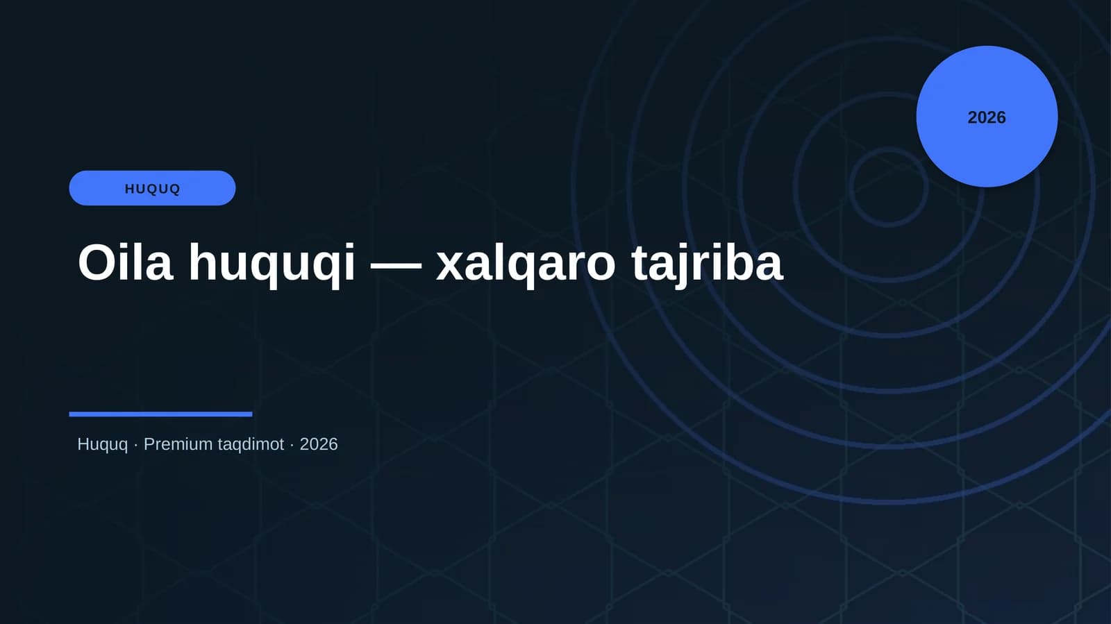 Oila huquqi — xalqaro tajriba