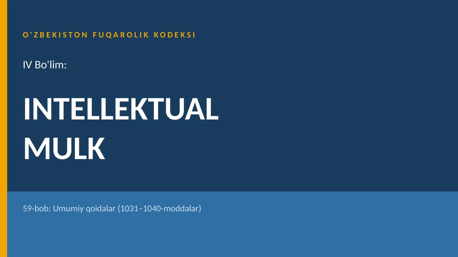 O'ZBEKISTON FUQAROLIK KODEKSI