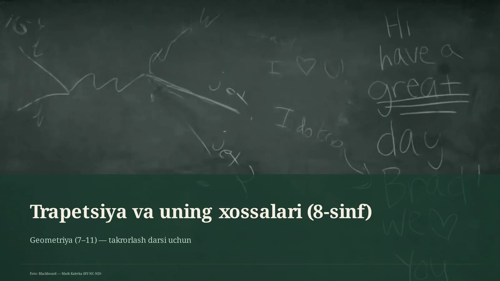 Trapetsiya va uning xossalari (8-sinf)