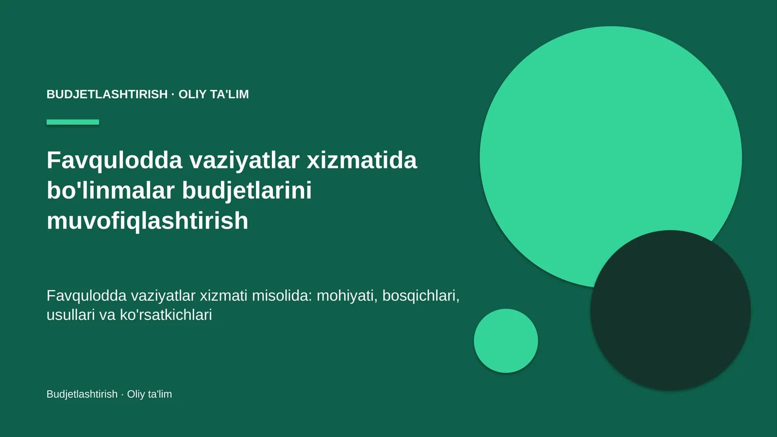 favqulodda vaziyatlar xizmatida bo'linmalar budjetlarini muvofiqlashtirish 1581