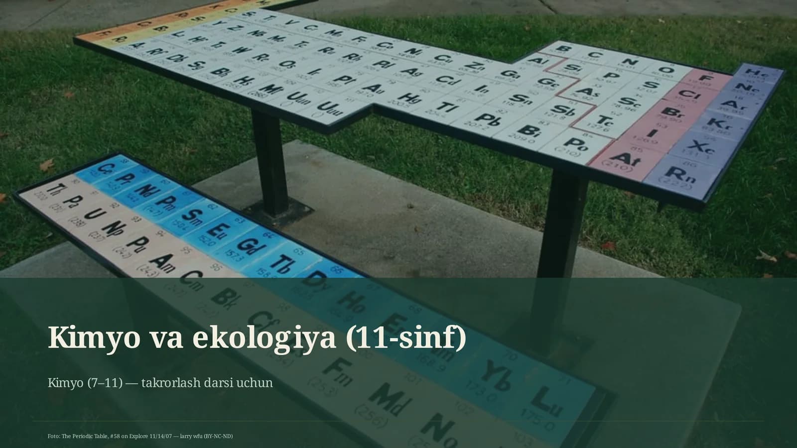 Kimyo va ekologiya (11-sinf)