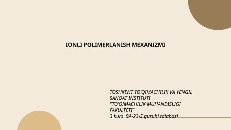 IONLI POLIMERLANISH MEXANIZMI