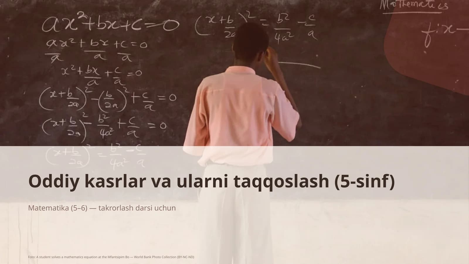 Oddiy kasrlar va ularni taqqoslash (5-sinf)